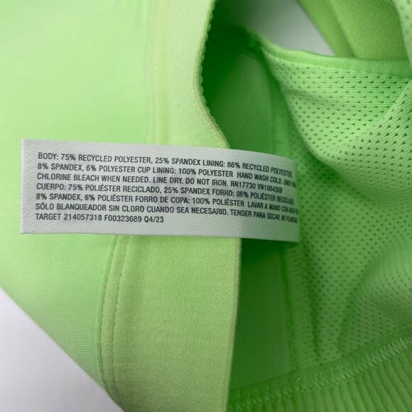 All In Motion Sculpt High Support Zip Front Sports Bra Light Green Size 38B - Picture 7 of 11